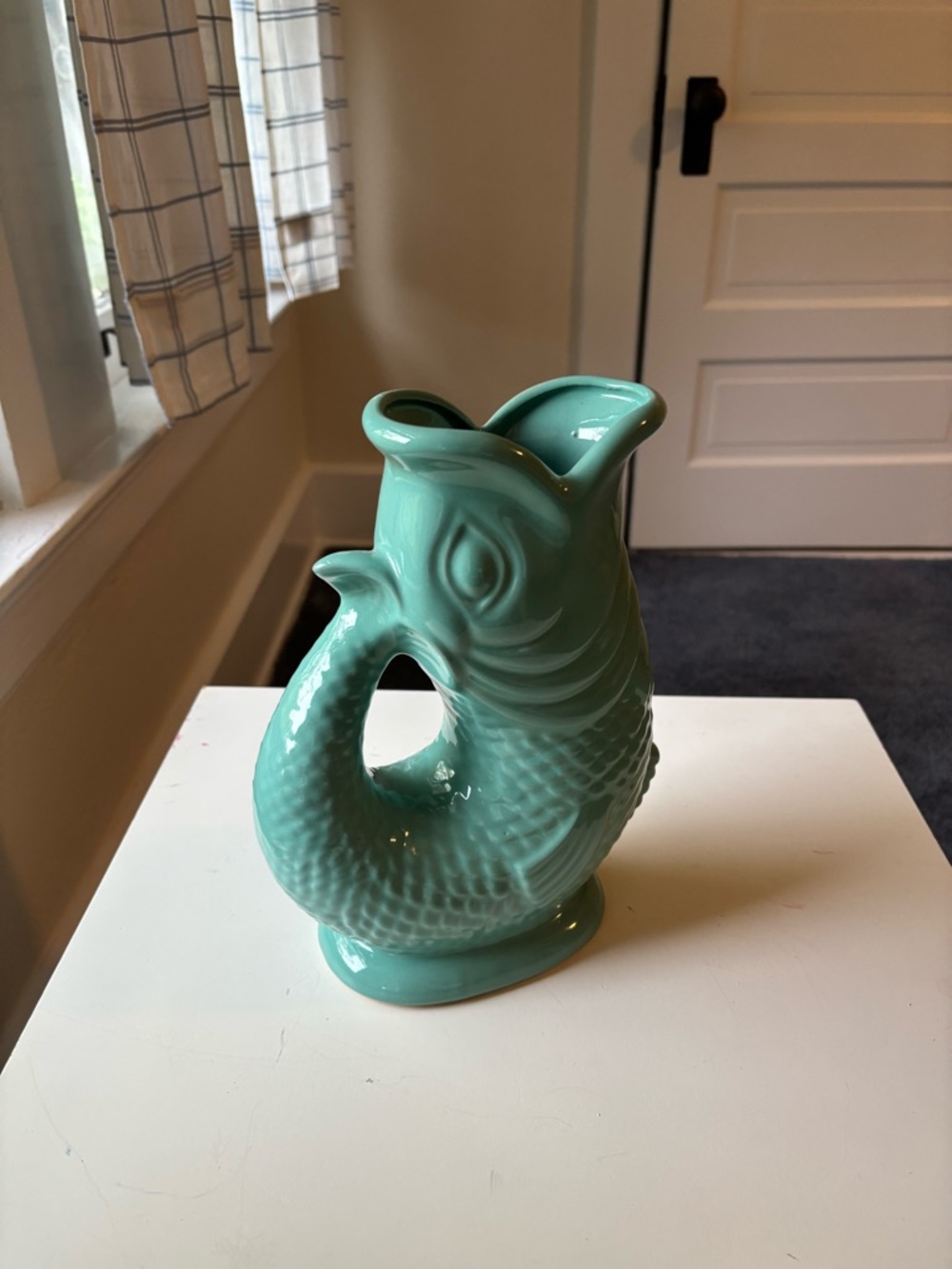 NWB Teal Porcelain Bubble Jug Water Pitcher